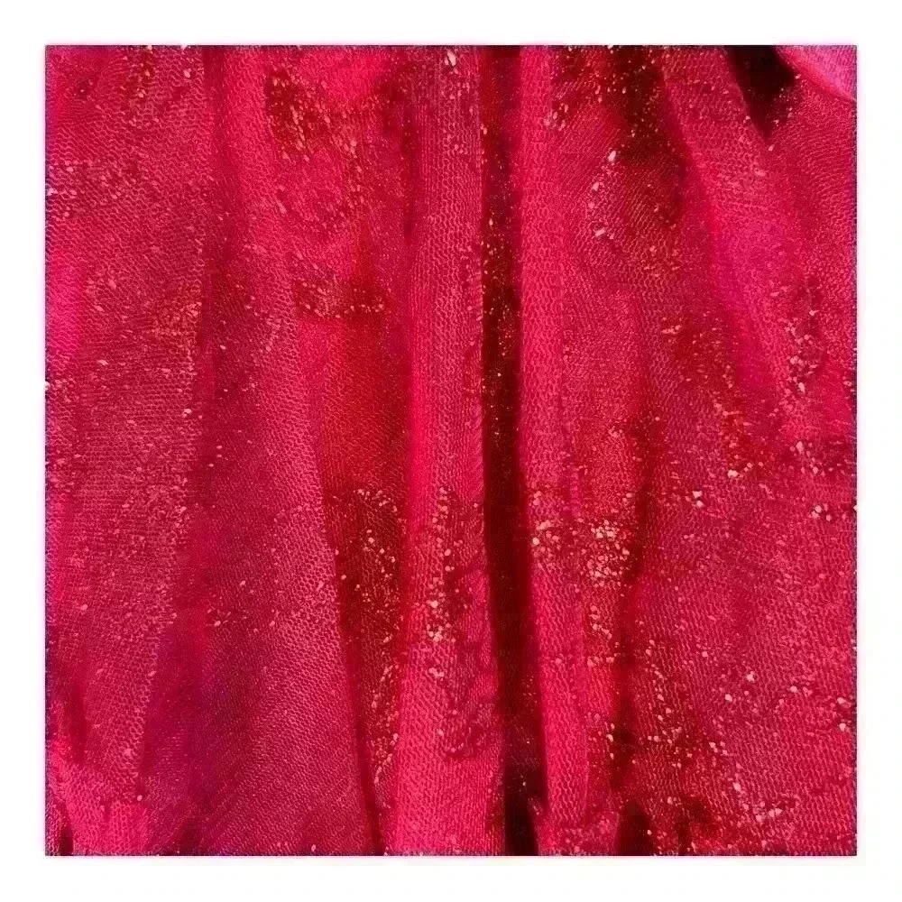 Jona Michelle Girls Dress Size 5 Red Glitter Party Dress - Picture 4 of 7